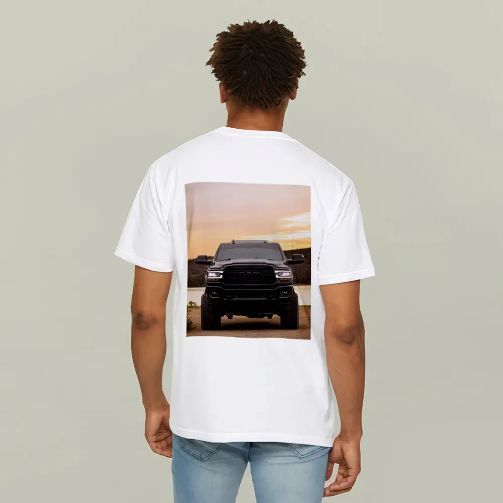 Ram Truck Black Front Sunset Lake – T-Shirts