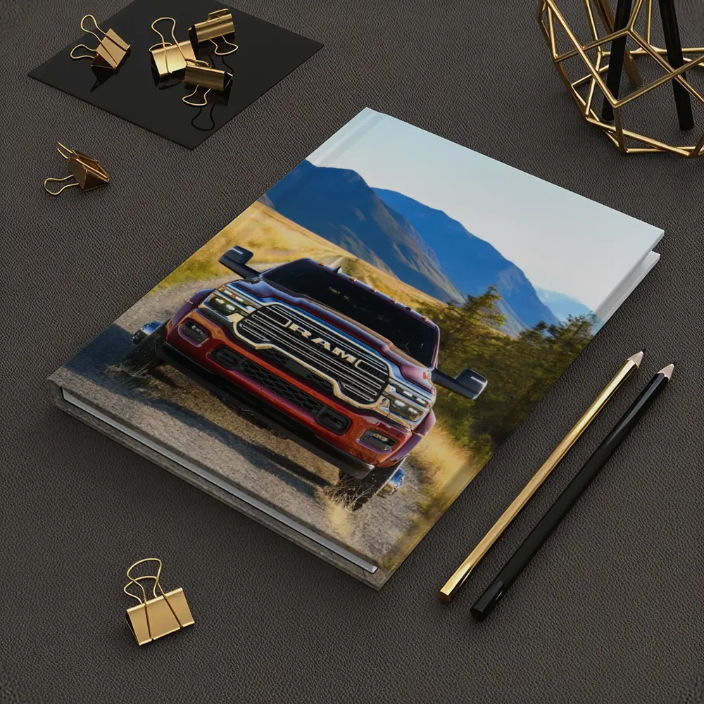 Ram Truck Gravel Road Mountain Background – Notebooks
