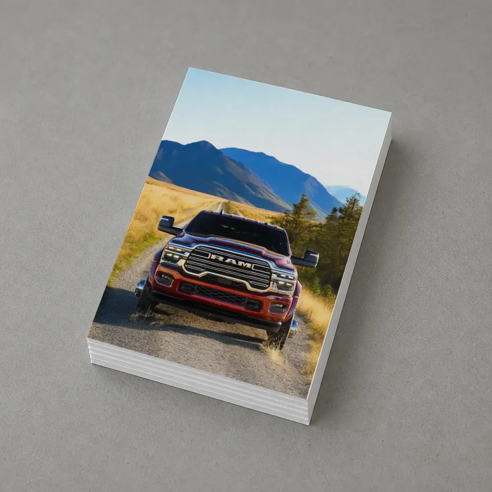 Ram Truck Gravel Road Mountain Background – Postcards