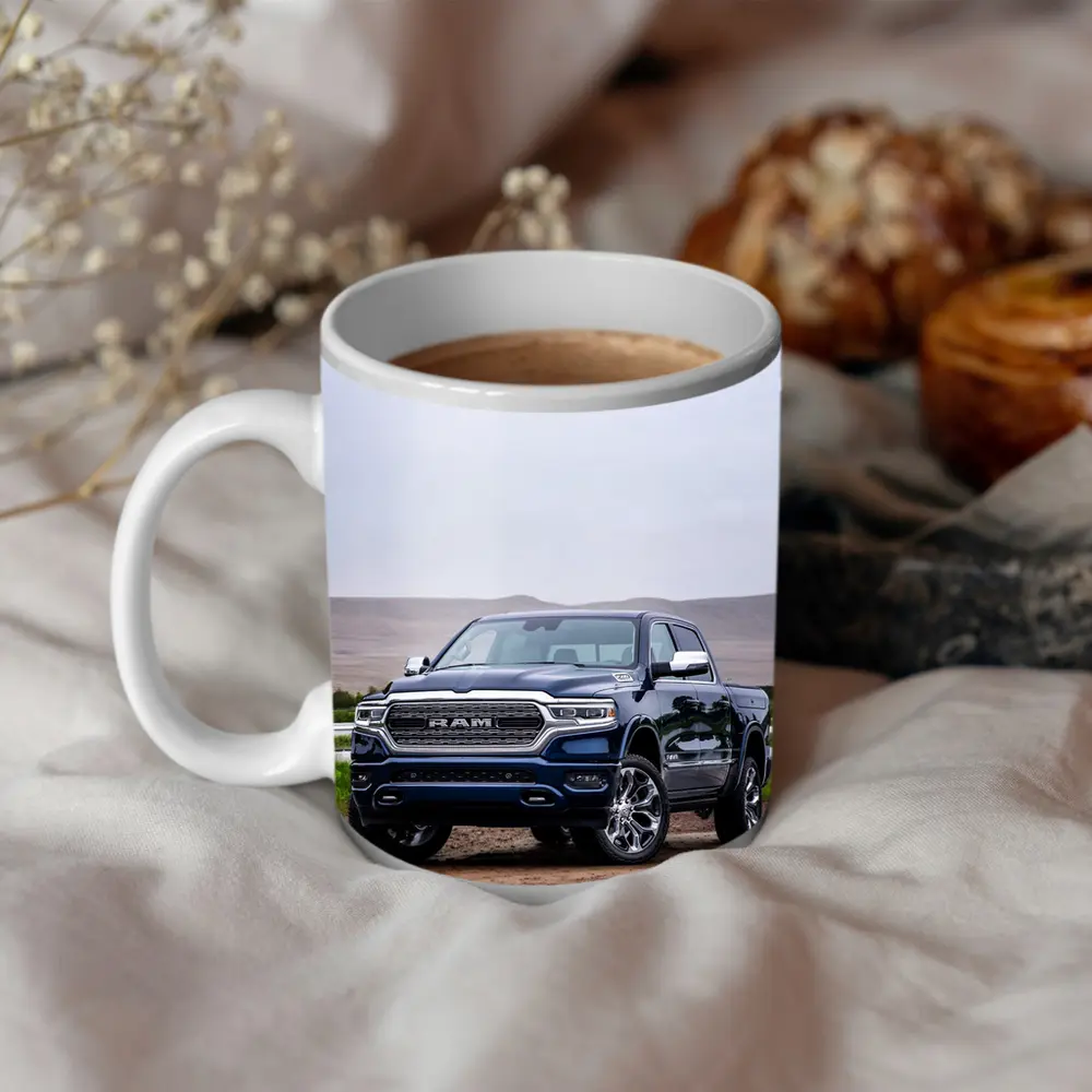 Ram Truck Navy Blue Dirt Road Desert – Mugs