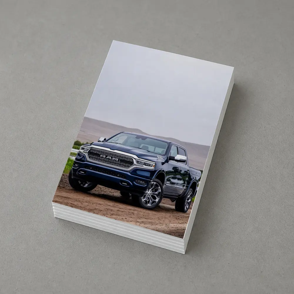 Ram Truck Navy Blue Dirt Road Desert – Postcards
