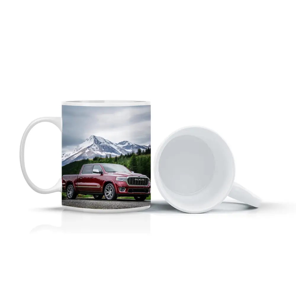 Ram Truck Deep Red Mountain Landscape – Mugs