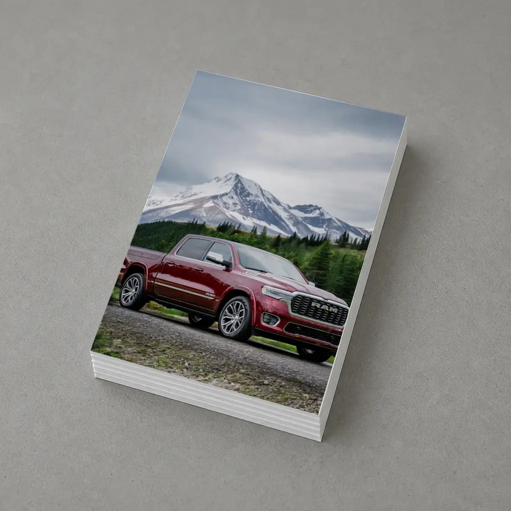 Ram Truck Deep Red Mountain Landscape – Postcards