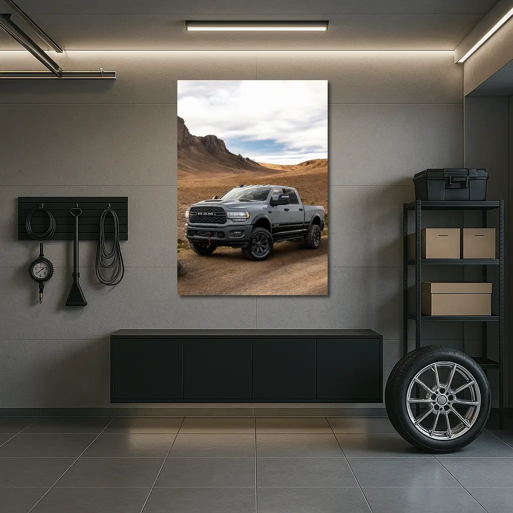 Ram Truck Gray Desert Rugged Road – Wall Art