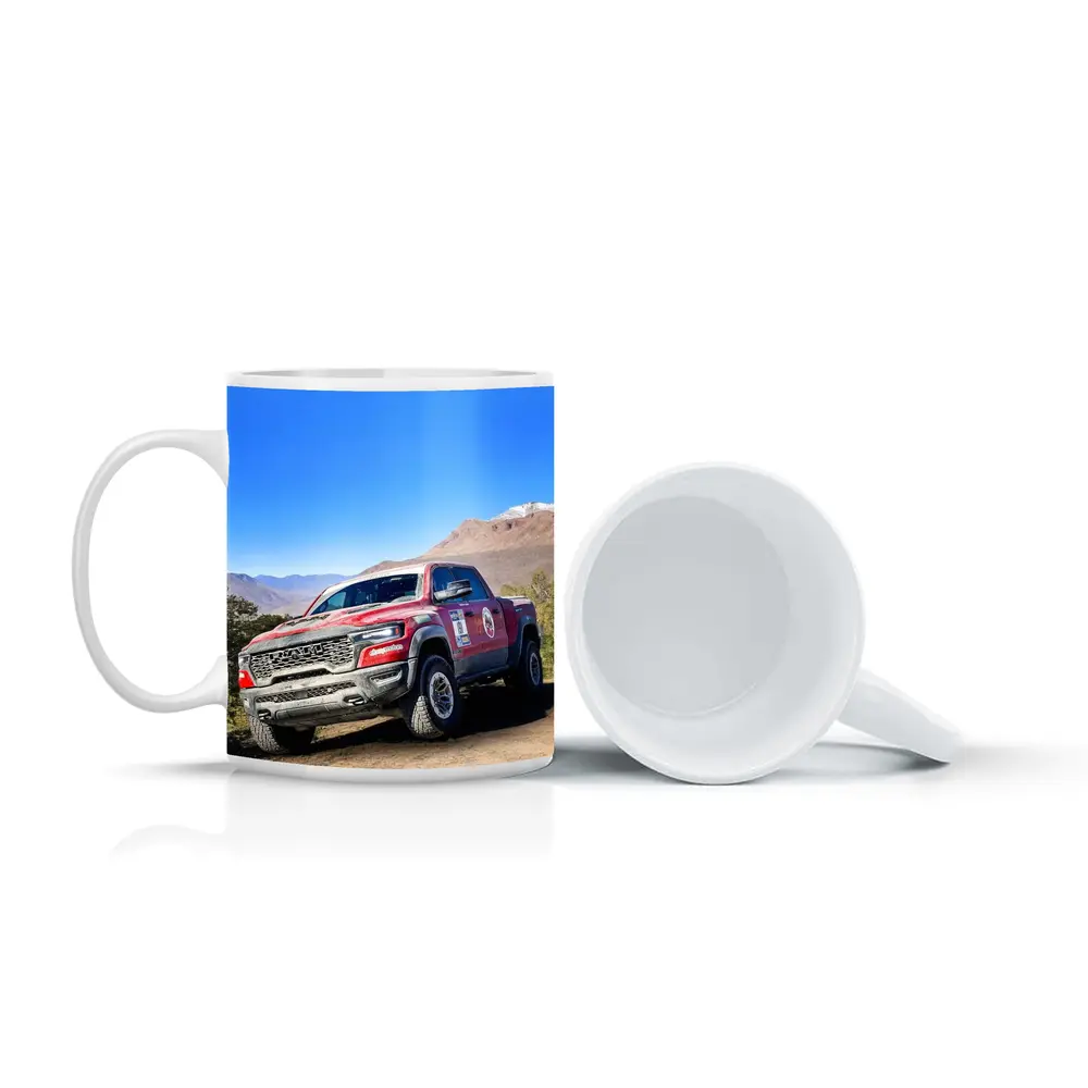 Ram TRX Truck Dirt Trail Mountain Background – Mugs