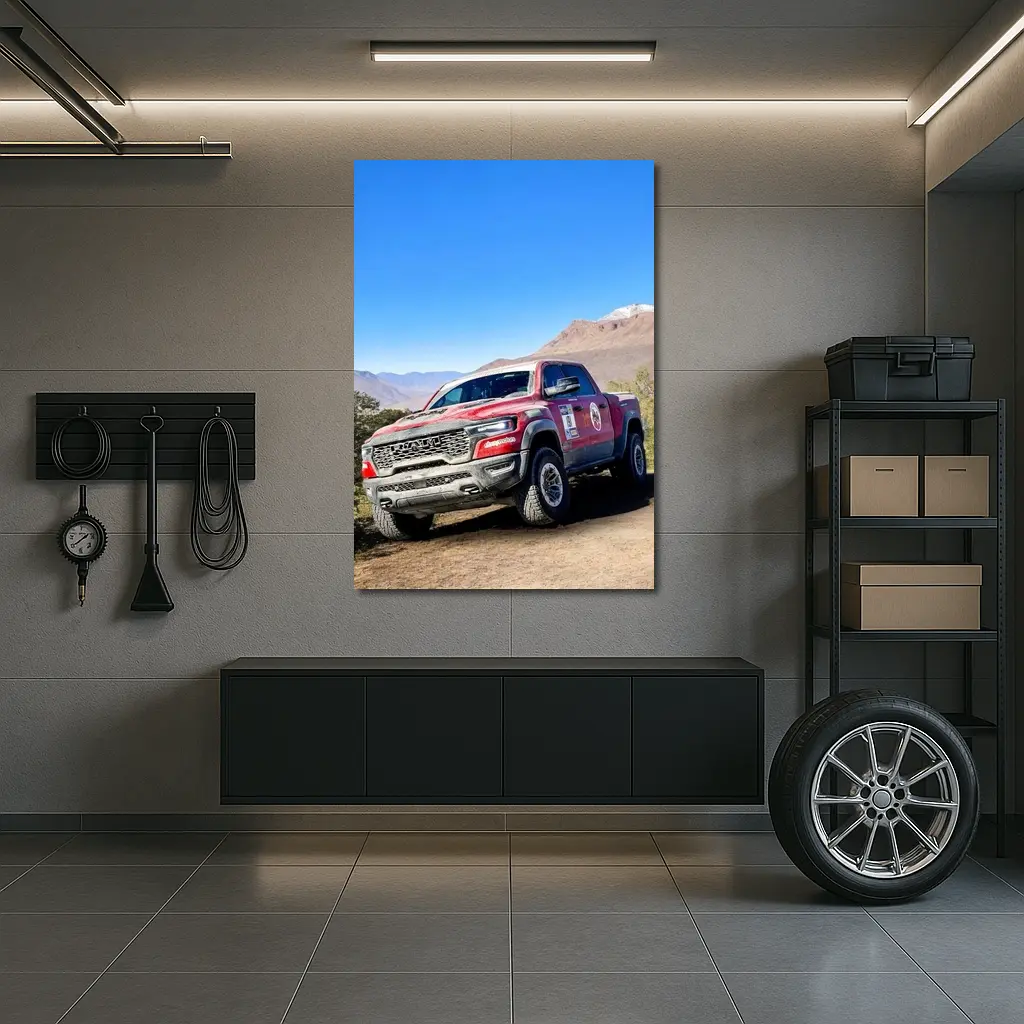 Ram TRX Truck Dirt Trail Mountain Background – Wall Art
