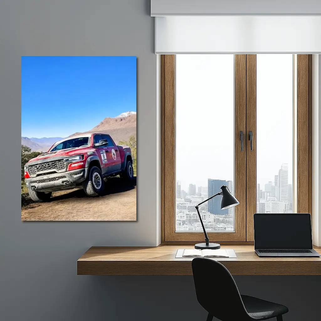 Ram TRX Truck Dirt Trail Mountain Background – Wall Art