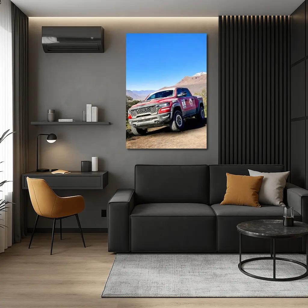 Ram TRX Truck Dirt Trail Mountain Background – Wall Art