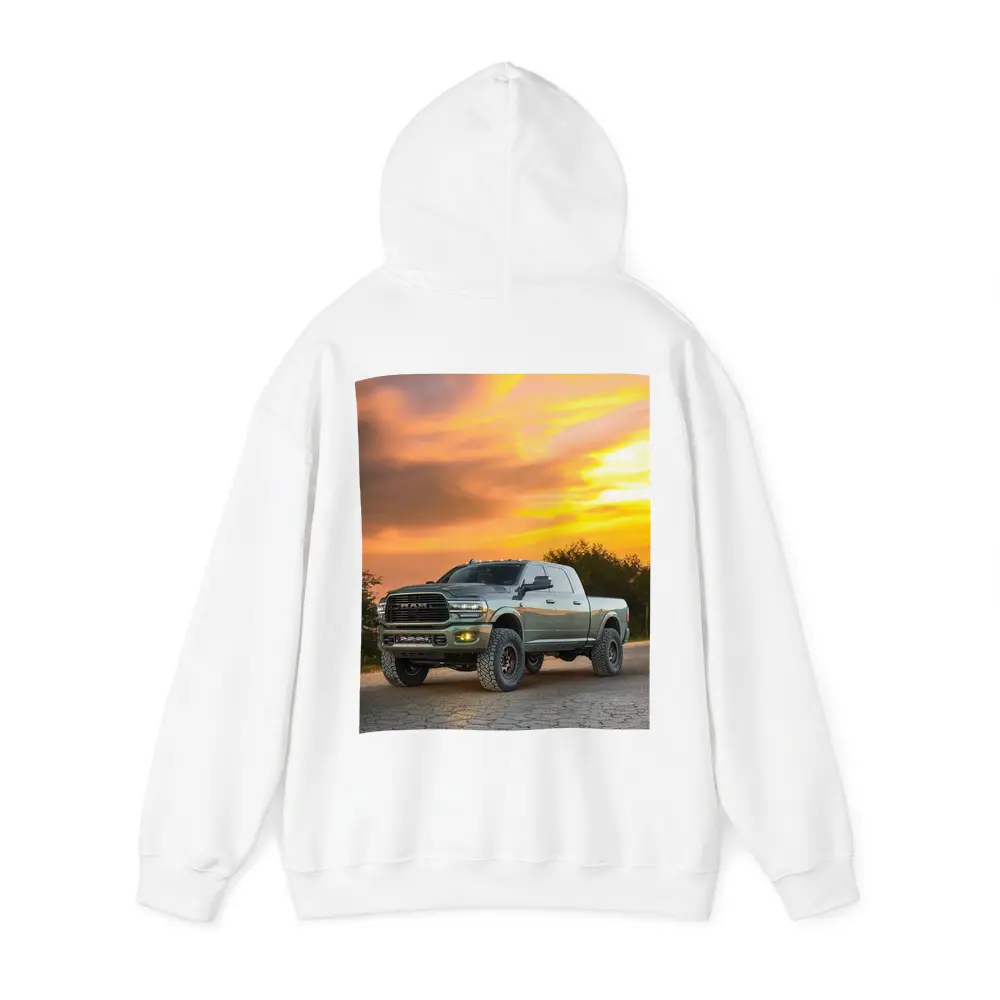 Ram Truck Lifted Green Sunset Sky – Hoodies