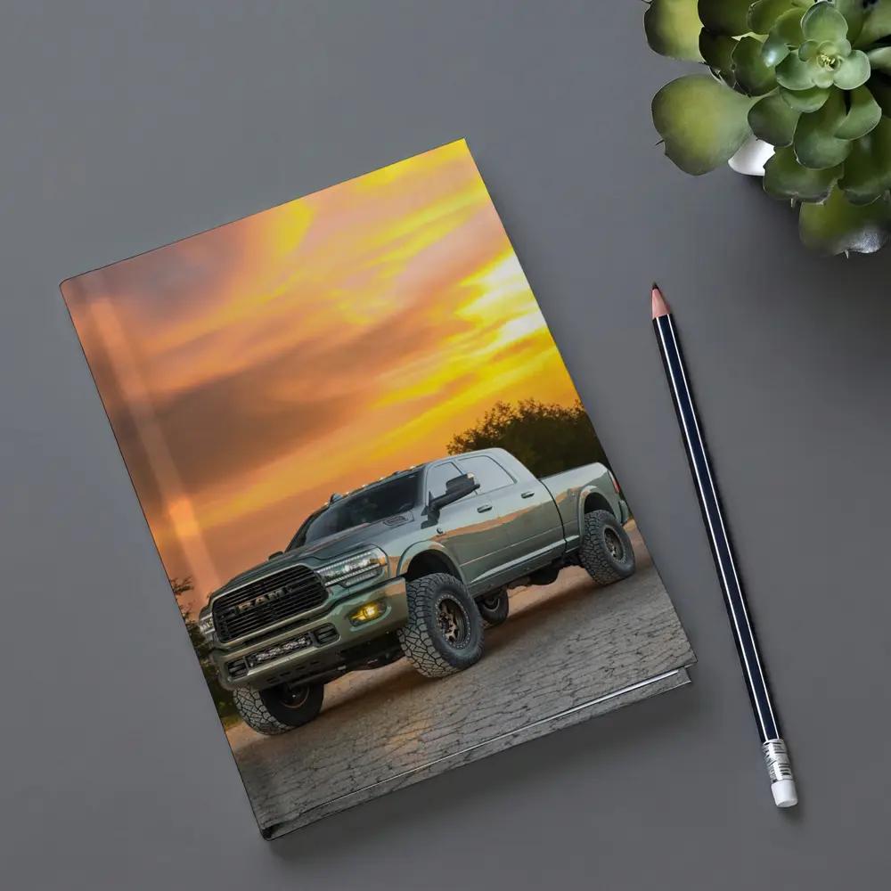 Ram Truck Lifted Green Sunset Sky – Notebooks