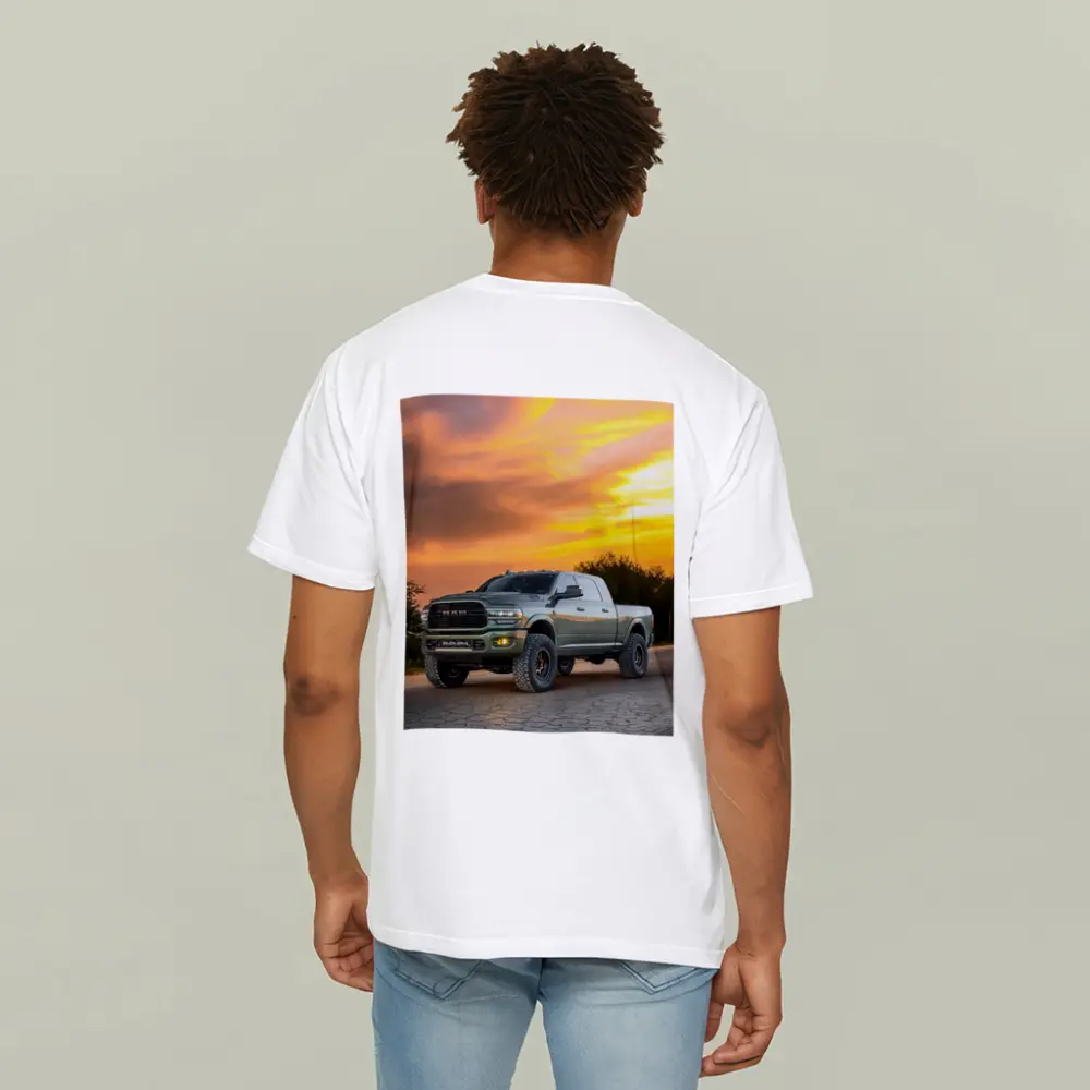 Ram Truck Lifted Green Sunset Sky – T-Shirts