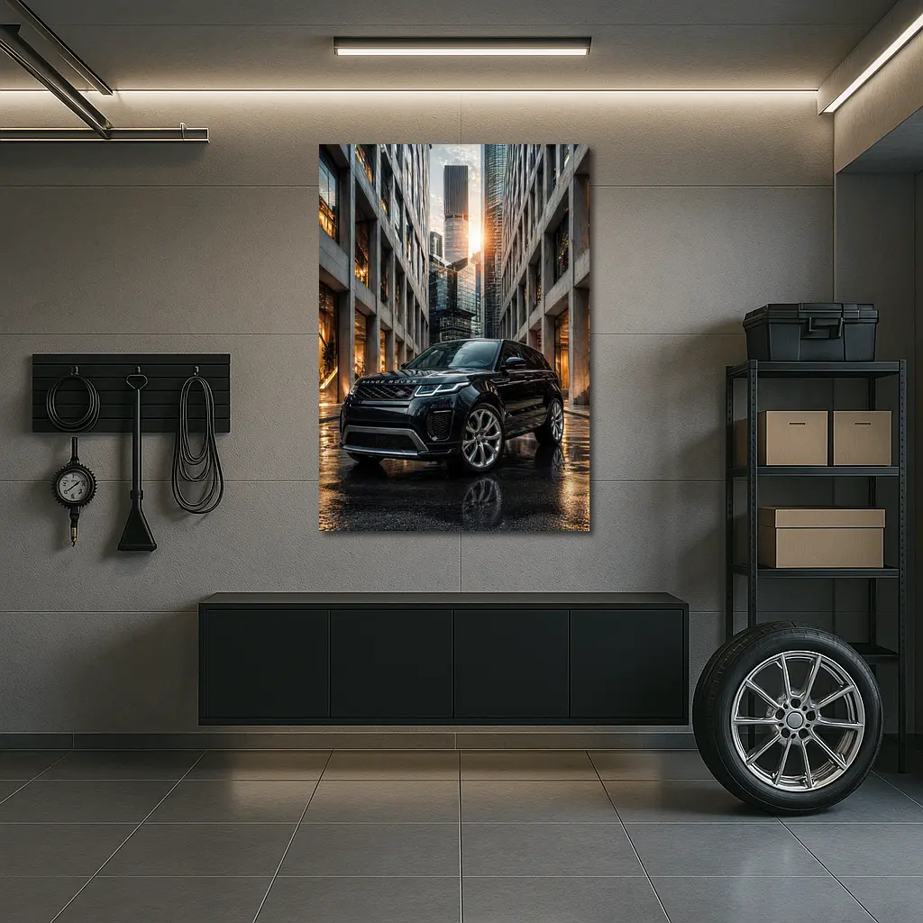 Range Rover Evoque Black Urban City Setting – Wall Art