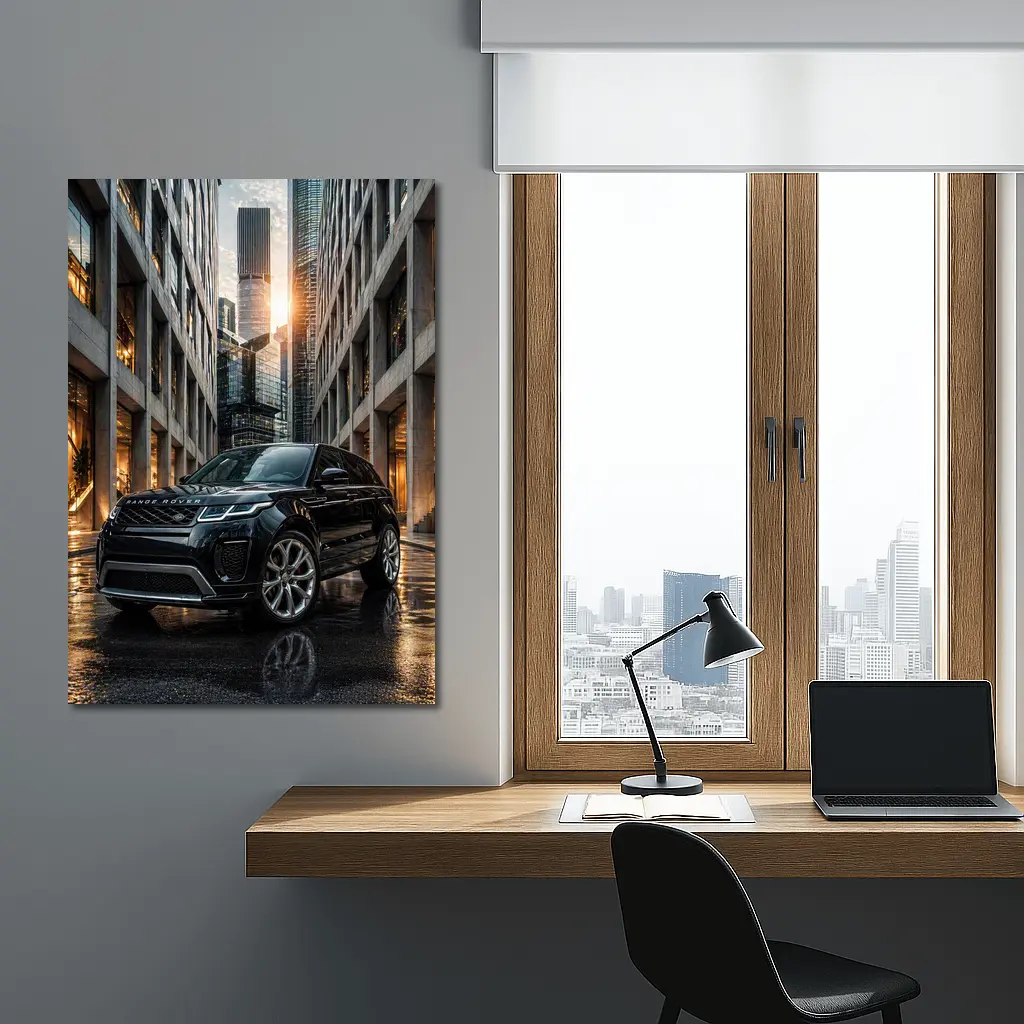 Range Rover Evoque Black Urban City Setting – Wall Art