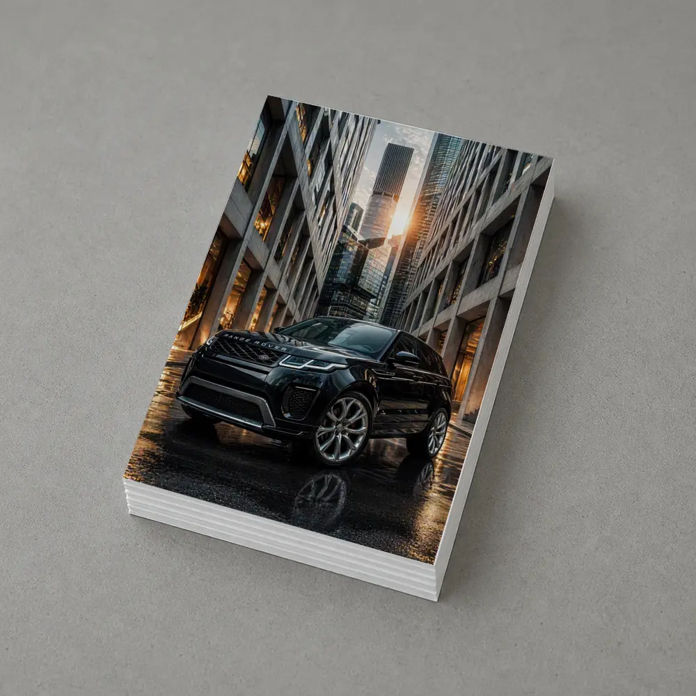 Range Rover Evoque Black Urban City Setting – Postcards