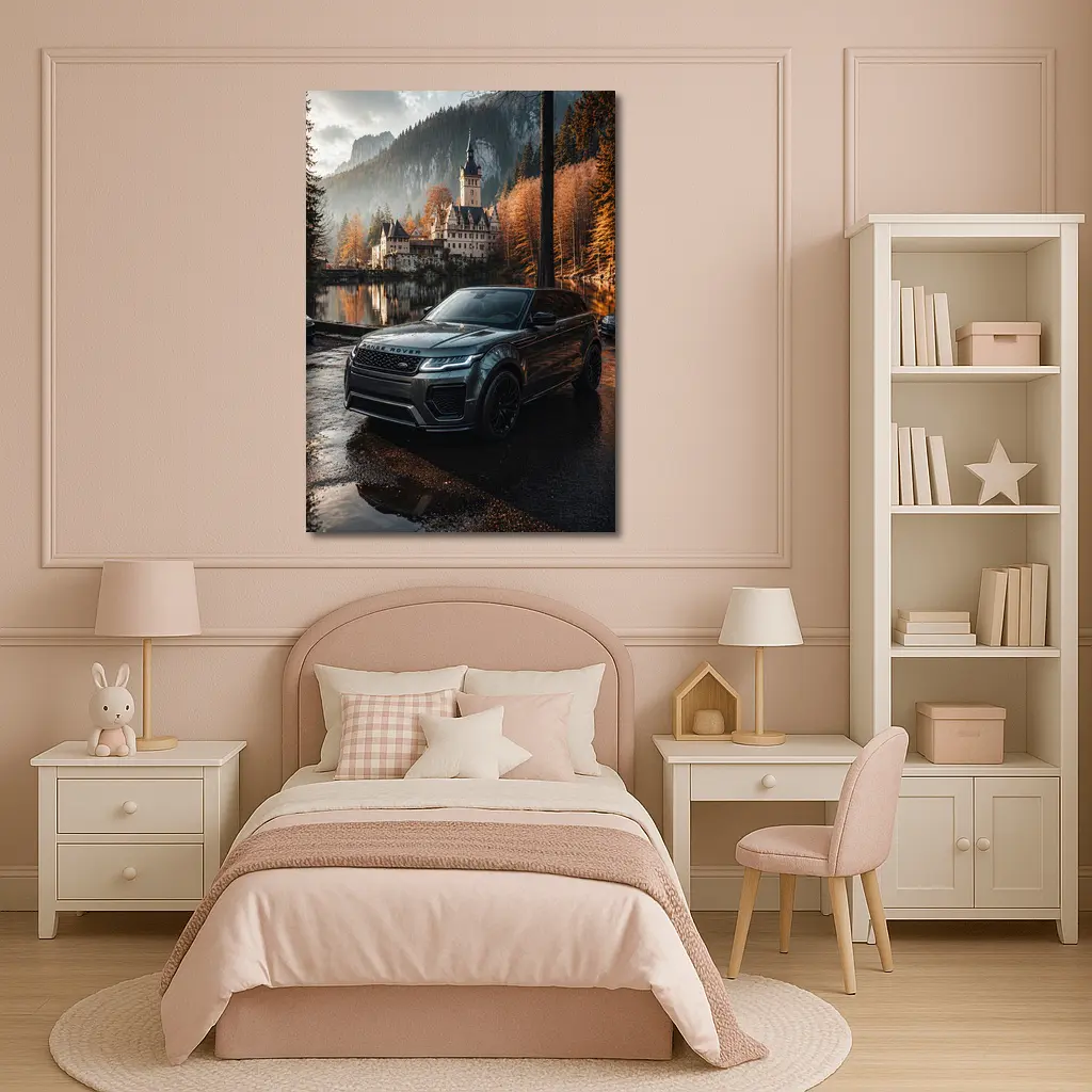 Range Rover Evoque Castle Forest Reflection – Wall Art