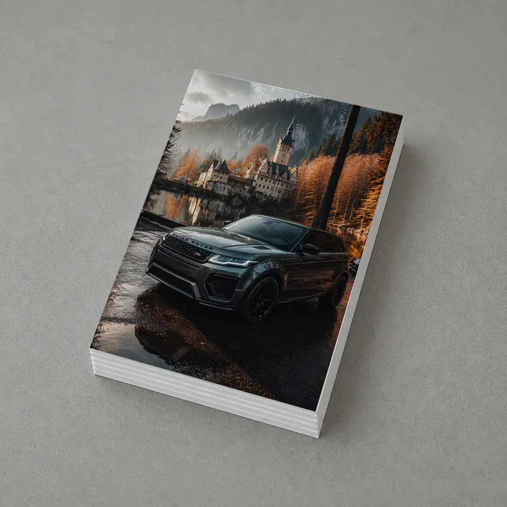 Range Rover Evoque Castle Forest Reflection – Postcards