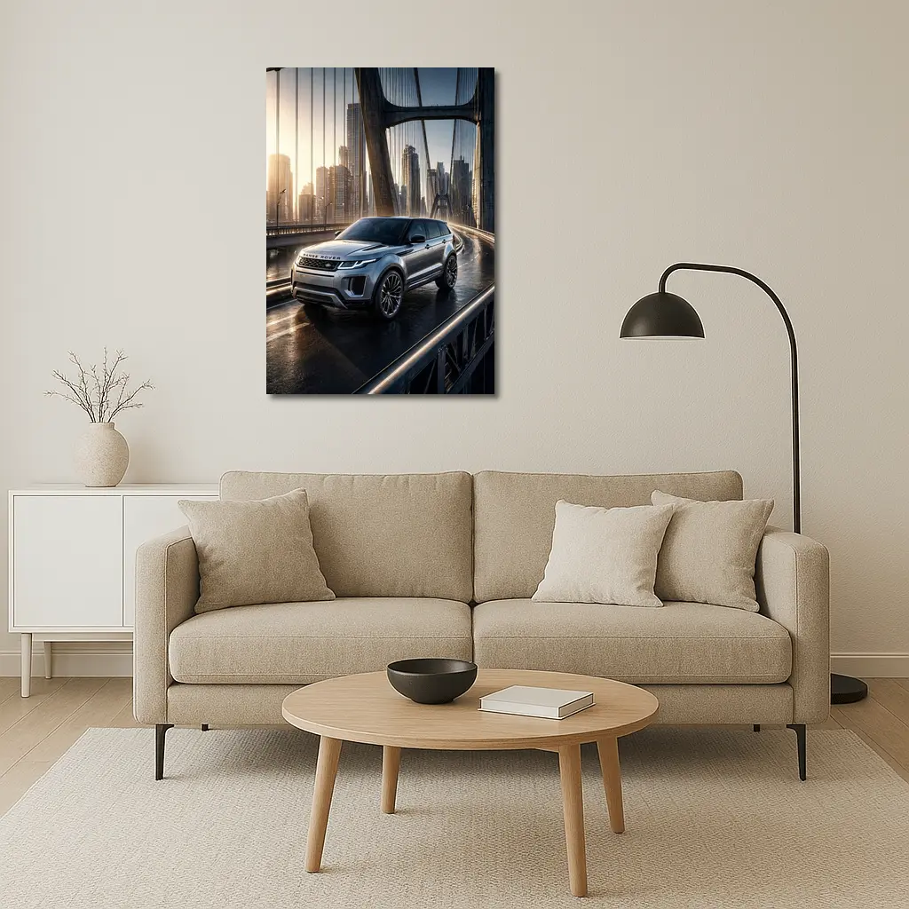 Range Rover Evoque On City Bridge – Wall Art