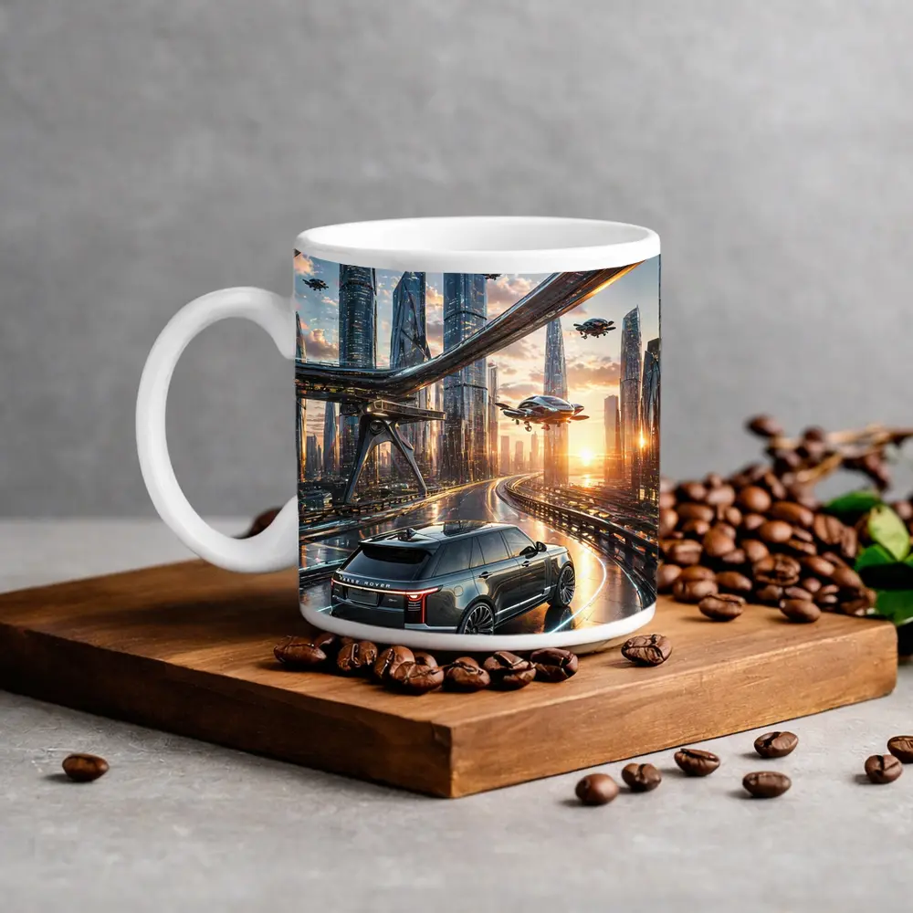 Range Rover SUV Futuristic City Skyline Drive – Mugs