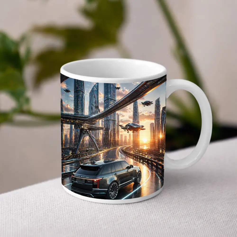 Range Rover SUV Futuristic City Skyline Drive – Mugs