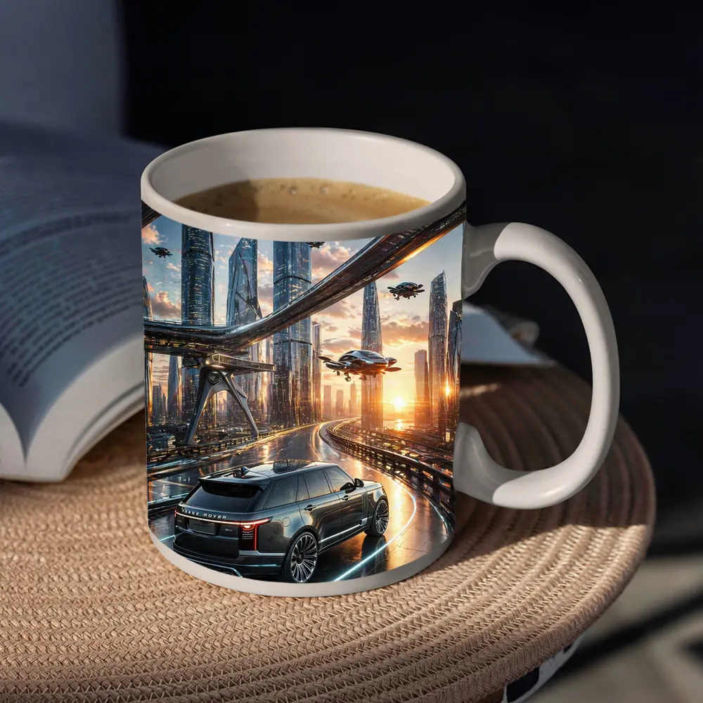 Range Rover SUV Futuristic City Skyline Drive – Mugs