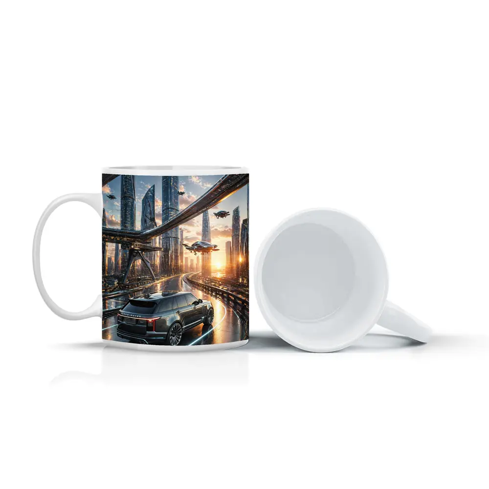 Range Rover SUV Futuristic City Skyline Drive – Mugs