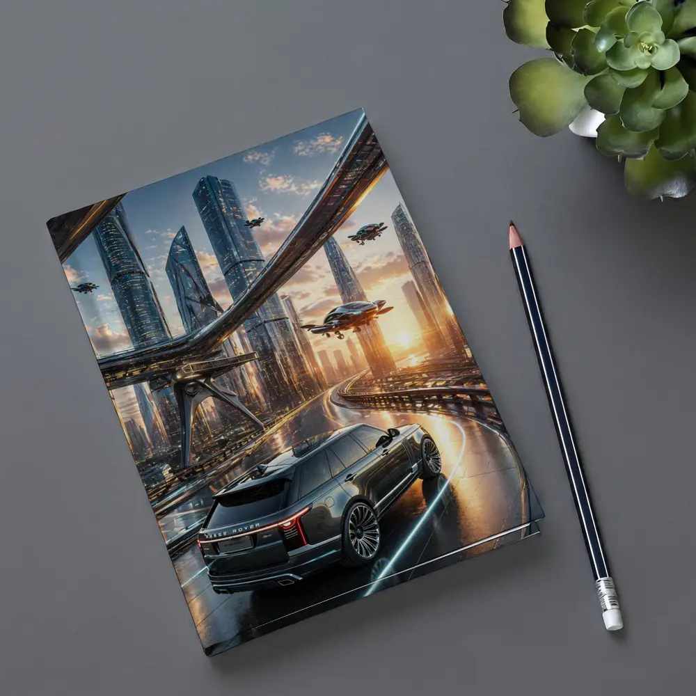 Range Rover SUV Futuristic City Skyline Drive – Notebooks