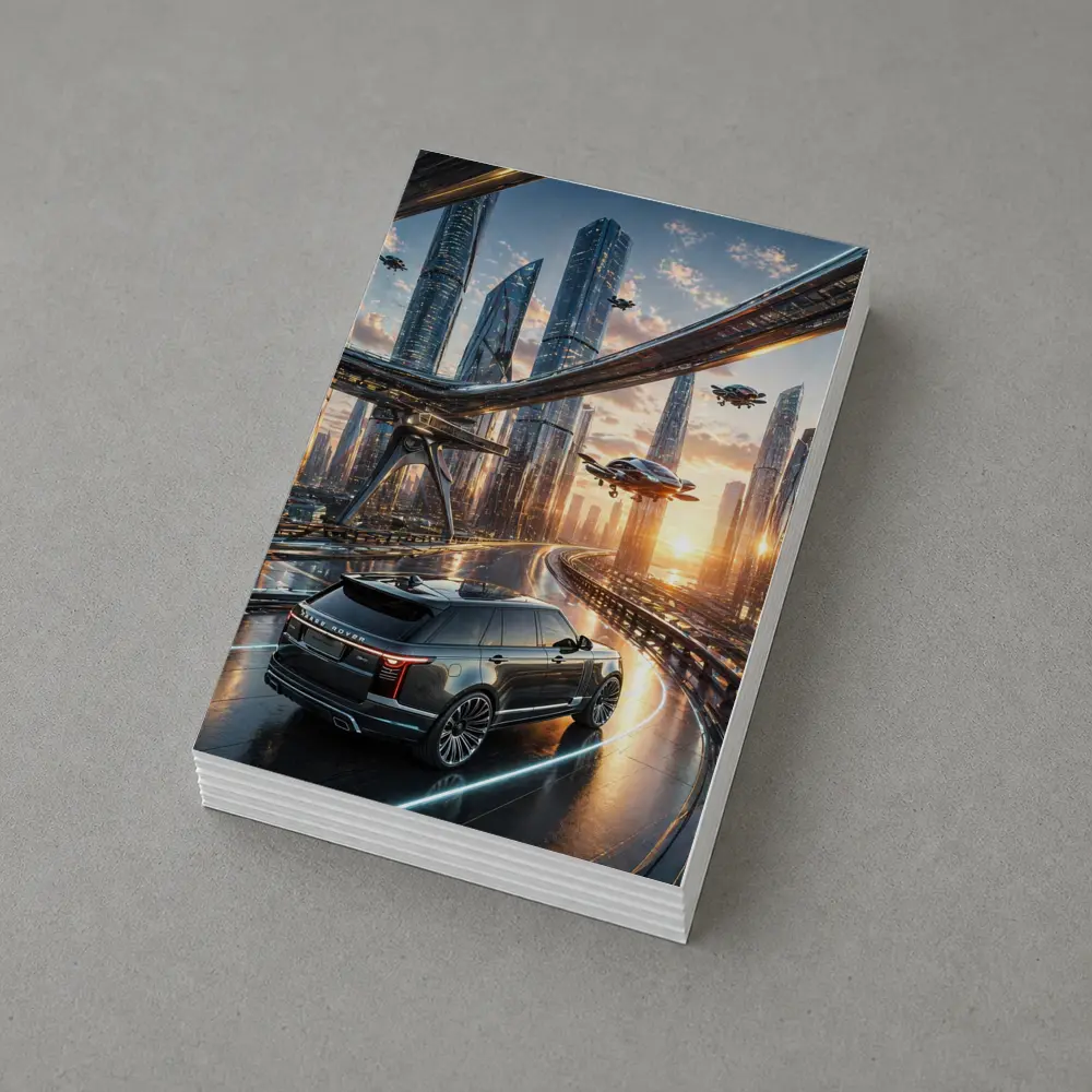 Range Rover SUV Futuristic City Skyline Drive – Postcards