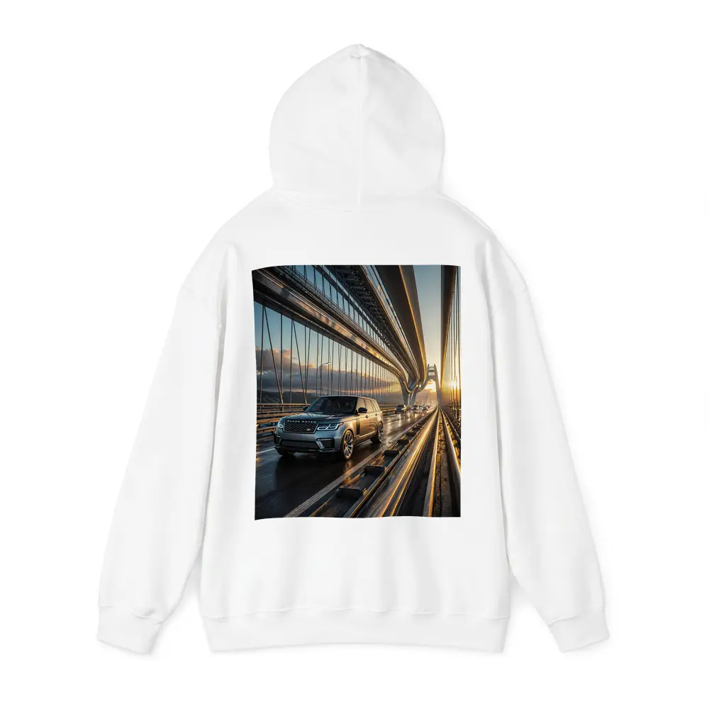 Range Rover SV On Suspension Bridge Sunset – Hoodies