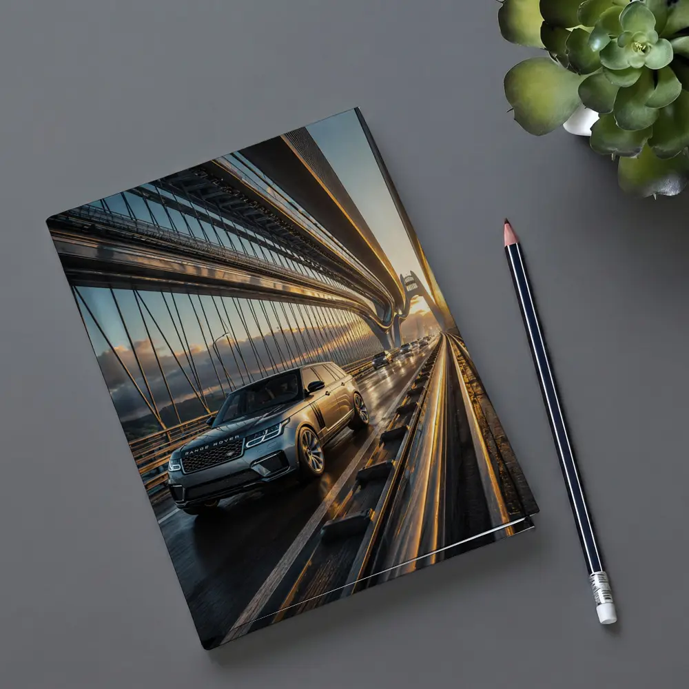 Range Rover SV On Suspension Bridge Sunset – Notebooks