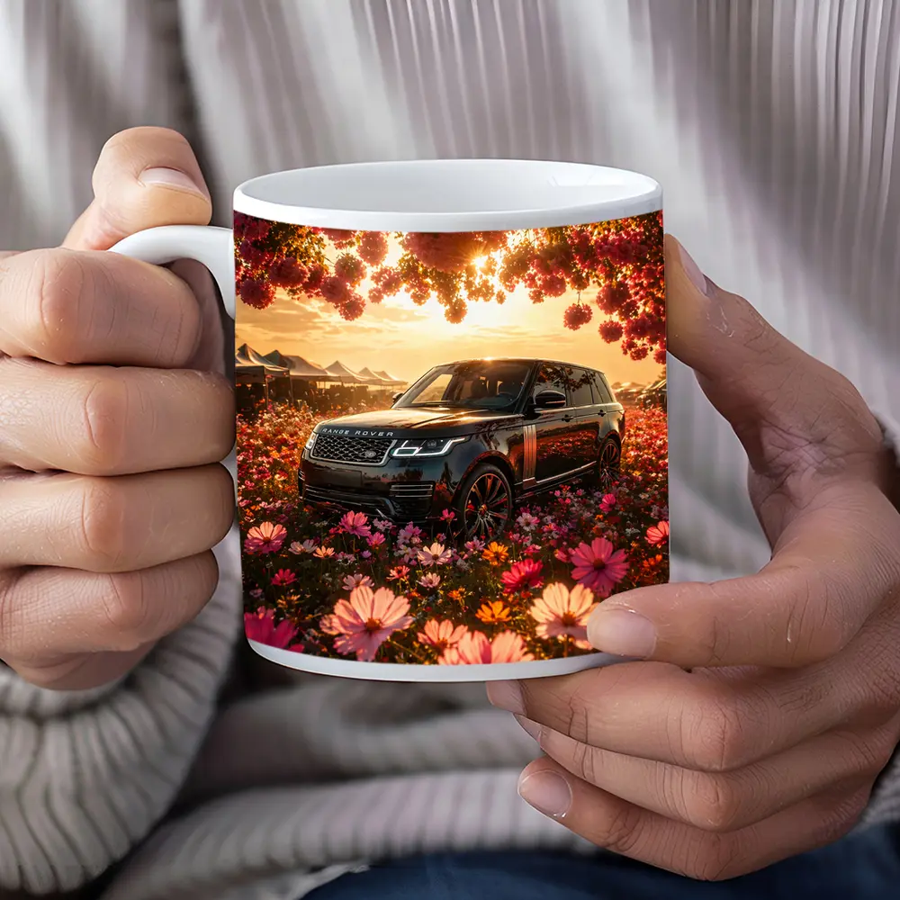 Range Rover SV Black Blooming Flowers Sunset – Mugs