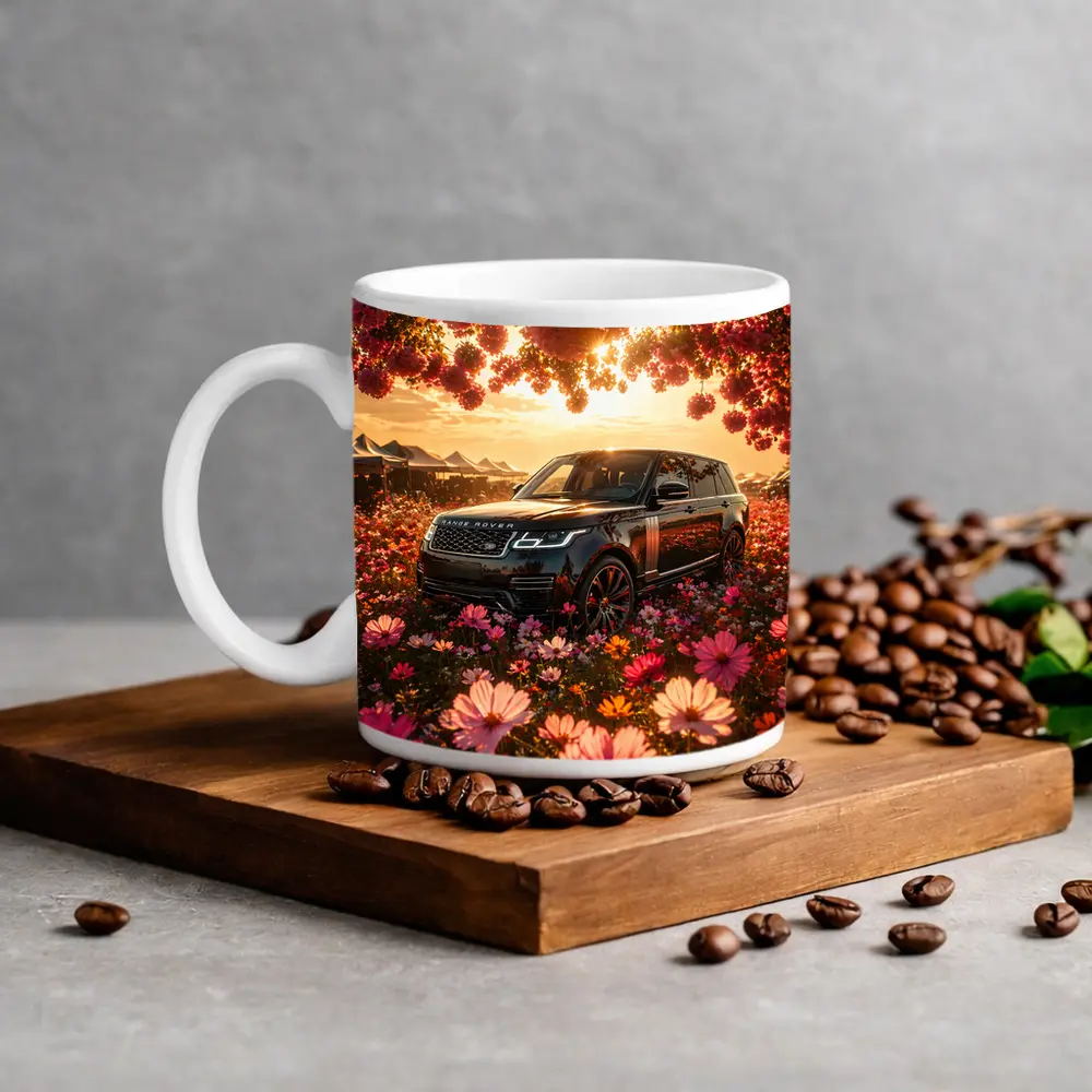 Range Rover SV Black Blooming Flowers Sunset – Mugs