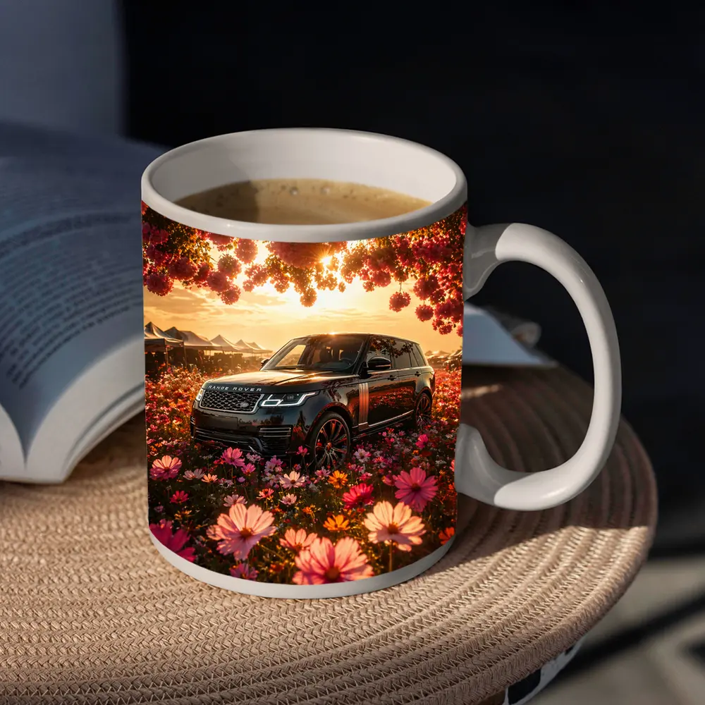 Range Rover SV Black Blooming Flowers Sunset – Mugs