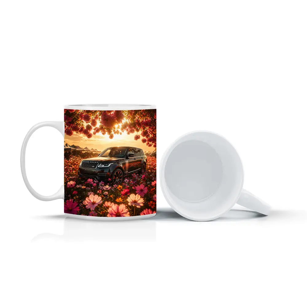 Range Rover SV Black Blooming Flowers Sunset – Mugs