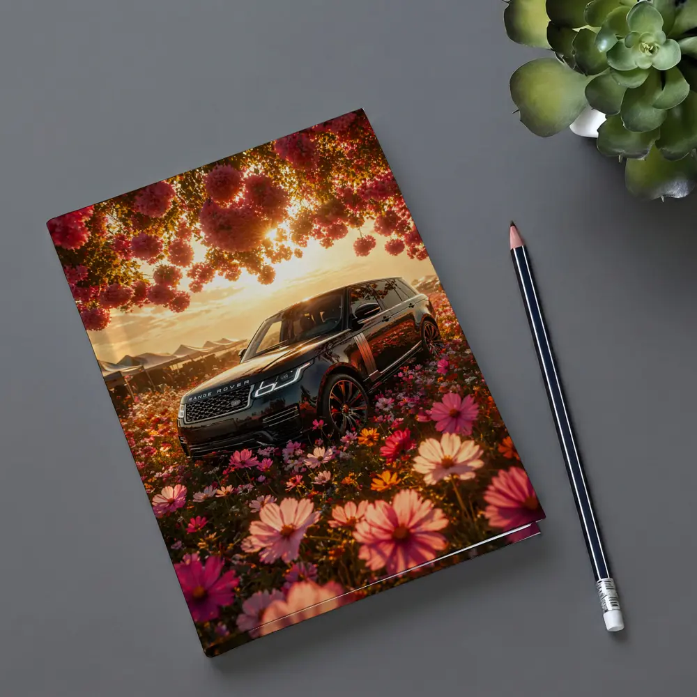 Range Rover SV Black Blooming Flowers Sunset – Notebooks