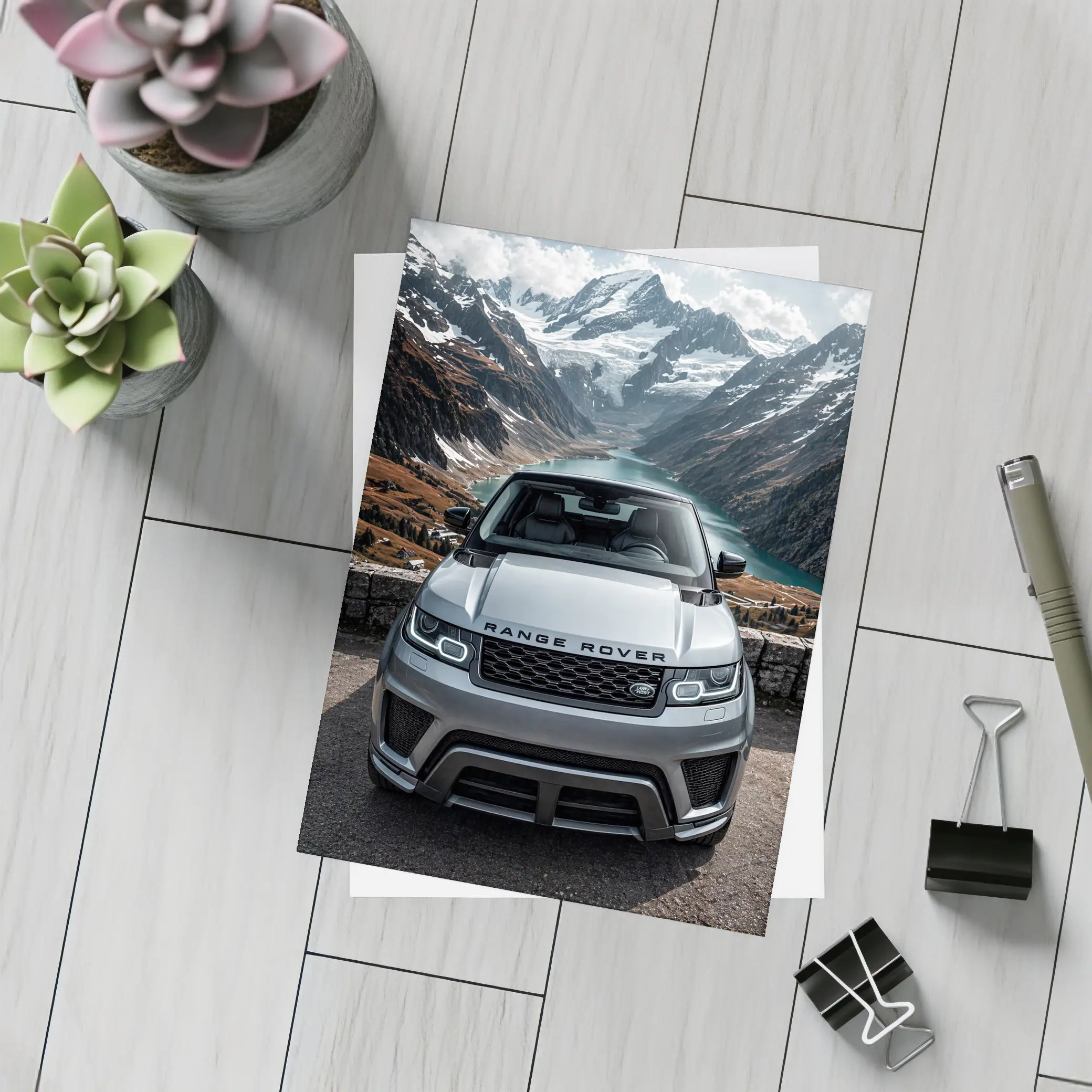 Range Rover Sport Front Mountain Alpine Lake – Postcards