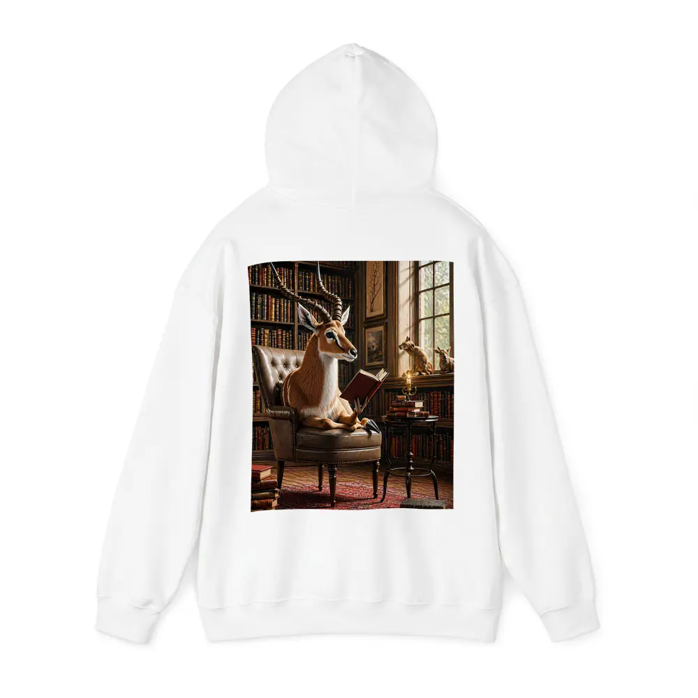 Antelope Reading Book in Cozy Library – Hoodies