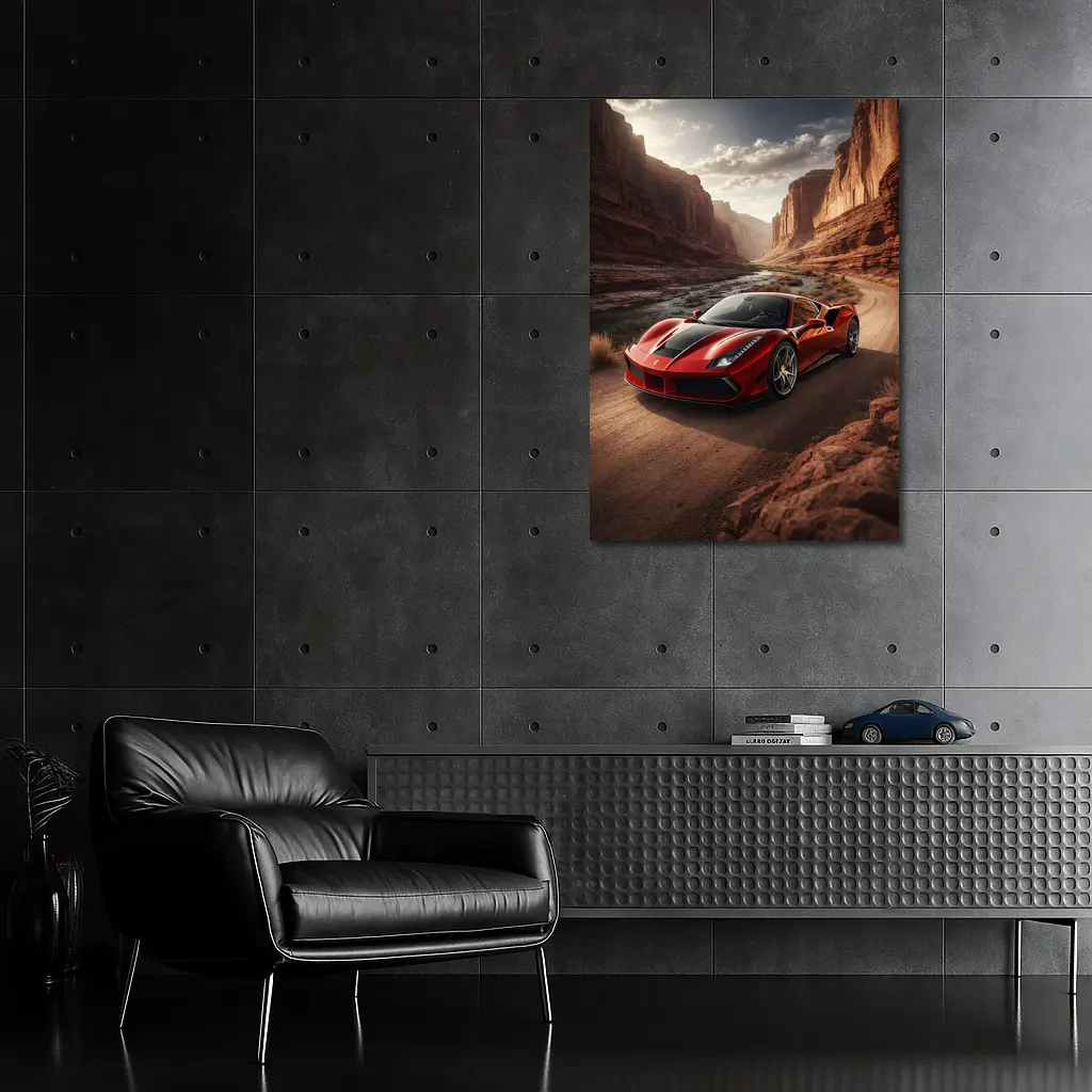 Purple BMW M2 Rear View Gray Background – Wall Art