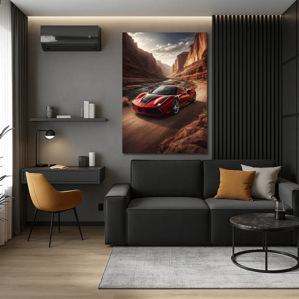 Purple BMW M2 Rear View Gray Background – Wall Art