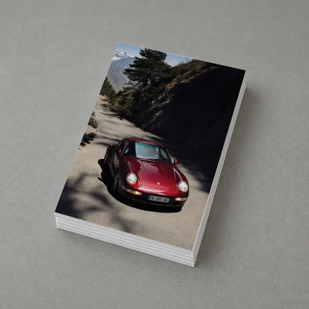 Red Porsche 911 On Alpine Mountain Road – Postcards