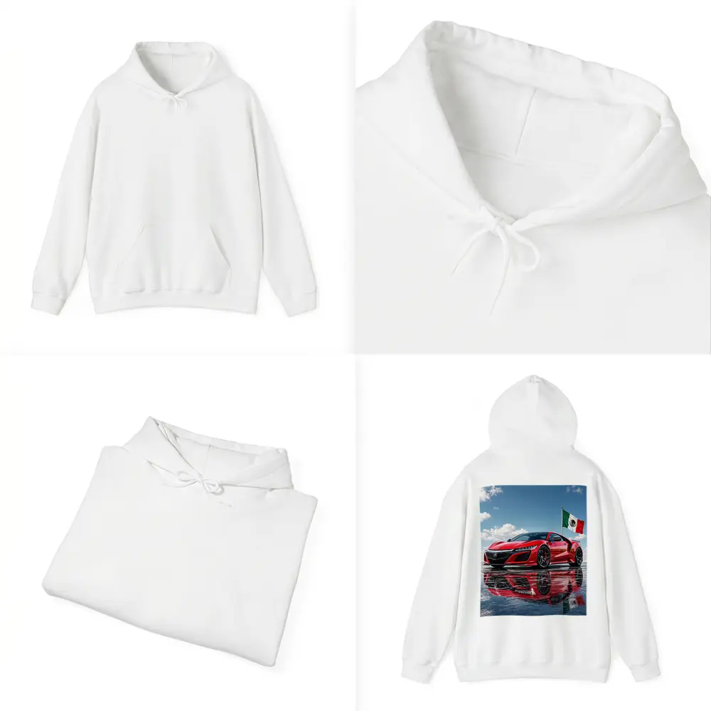 Red Acura NSX With Mexico Flag – Hoodies