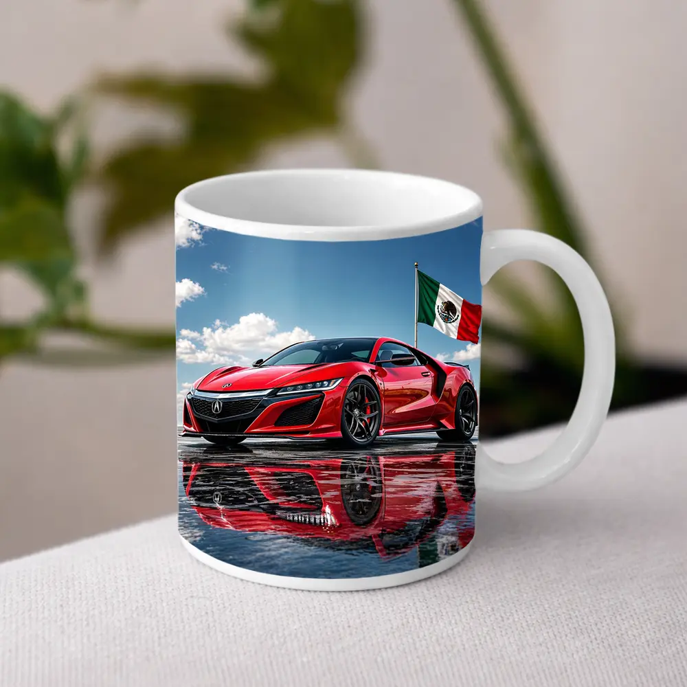 Red Acura NSX With Mexico Flag – Mugs