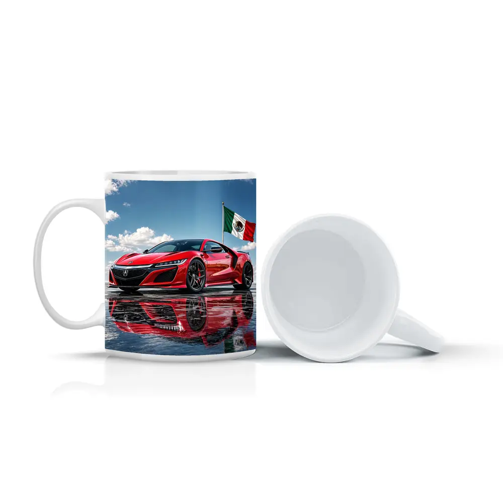 Red Acura NSX With Mexico Flag – Mugs
