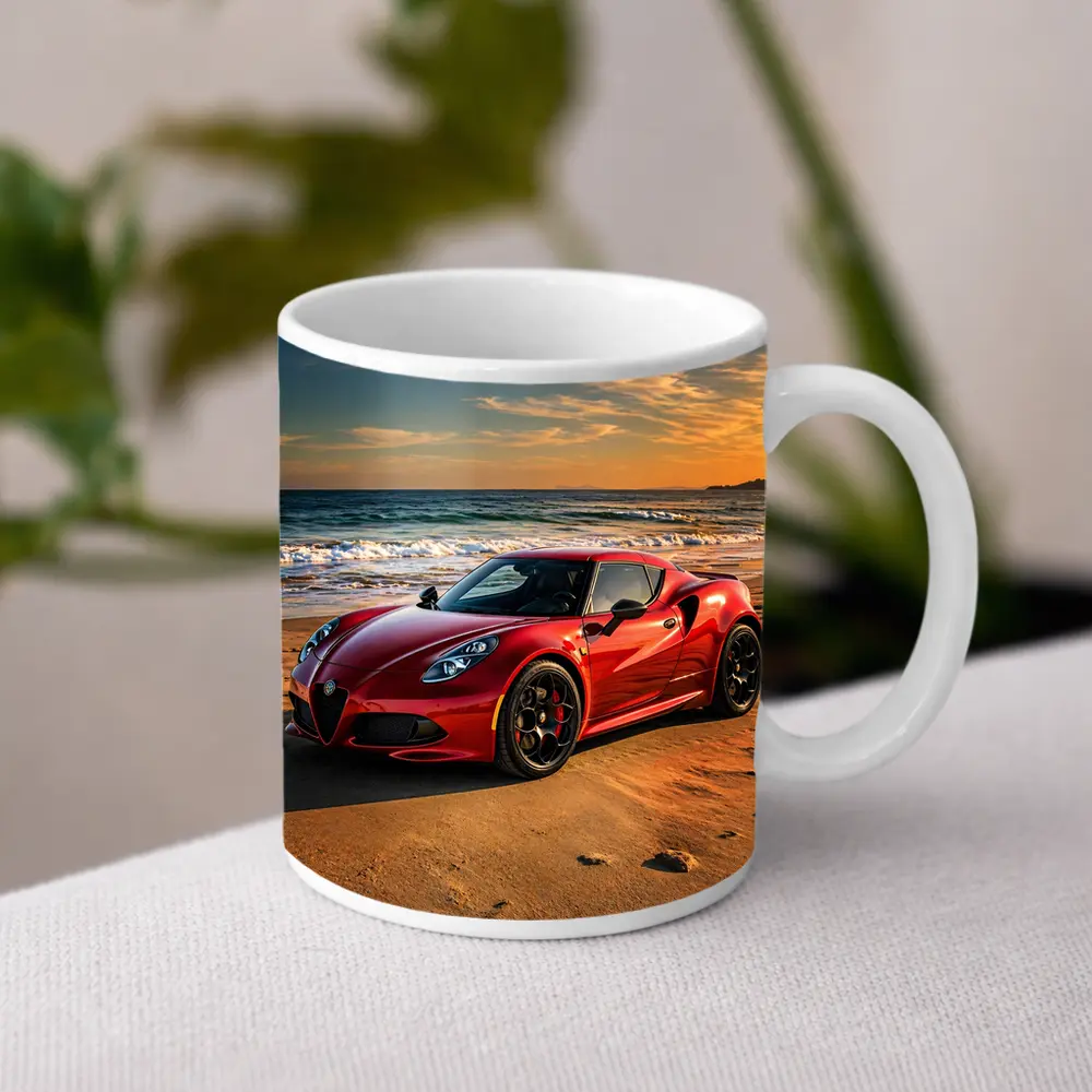 Alfa Romeo 4C Red Beach Sunset – Mugs