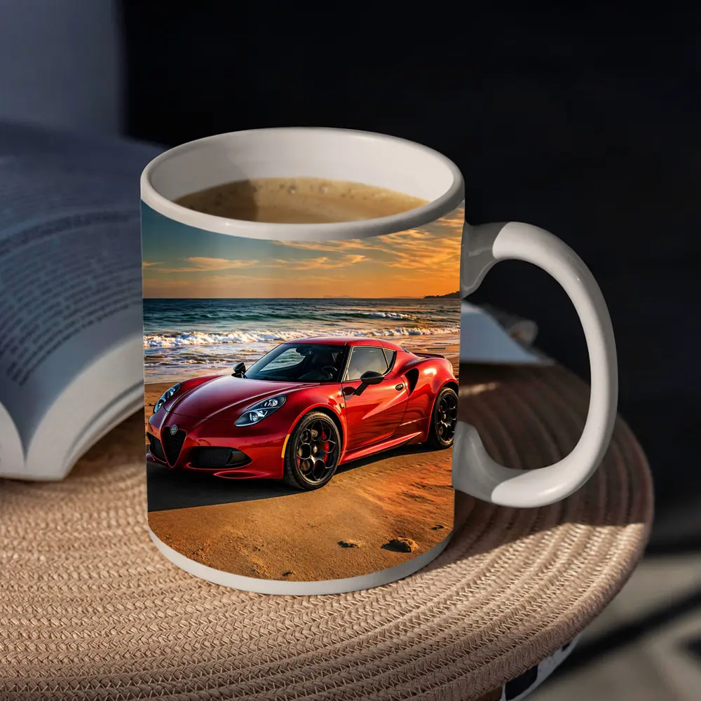 Alfa Romeo 4C Red Beach Sunset – Mugs