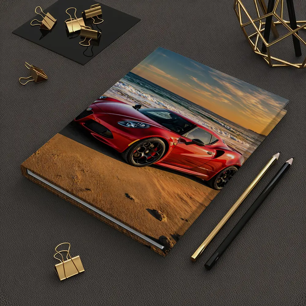 Alfa Romeo 4C Red Beach Sunset – Notebooks