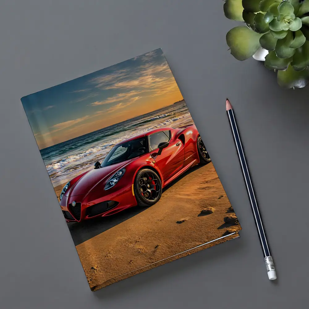 Alfa Romeo 4C Red Beach Sunset – Notebooks