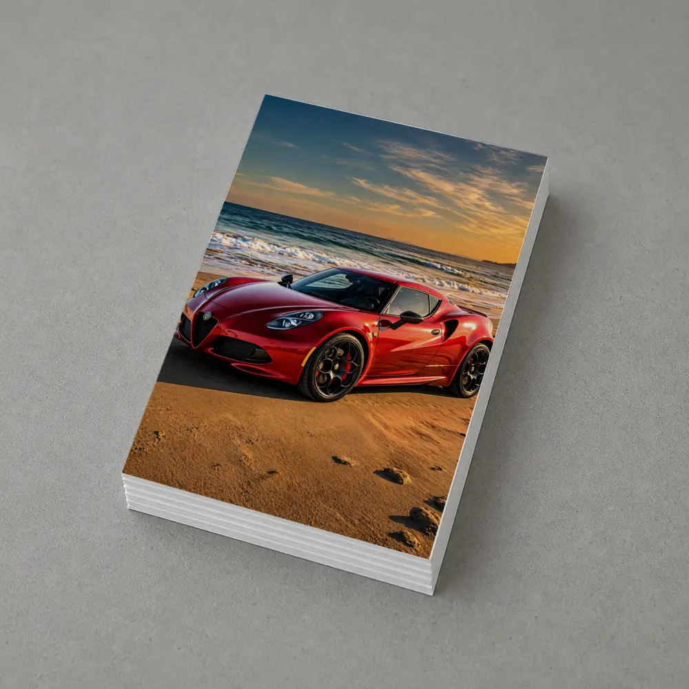 Alfa Romeo 4C Red Beach Sunset – Postcards