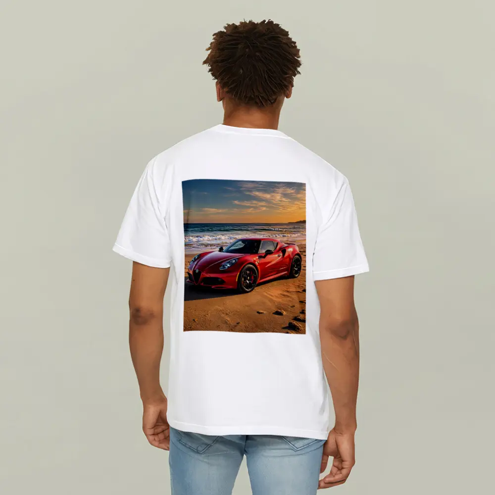 Alfa Romeo 4C Red Beach Sunset – T-Shirts