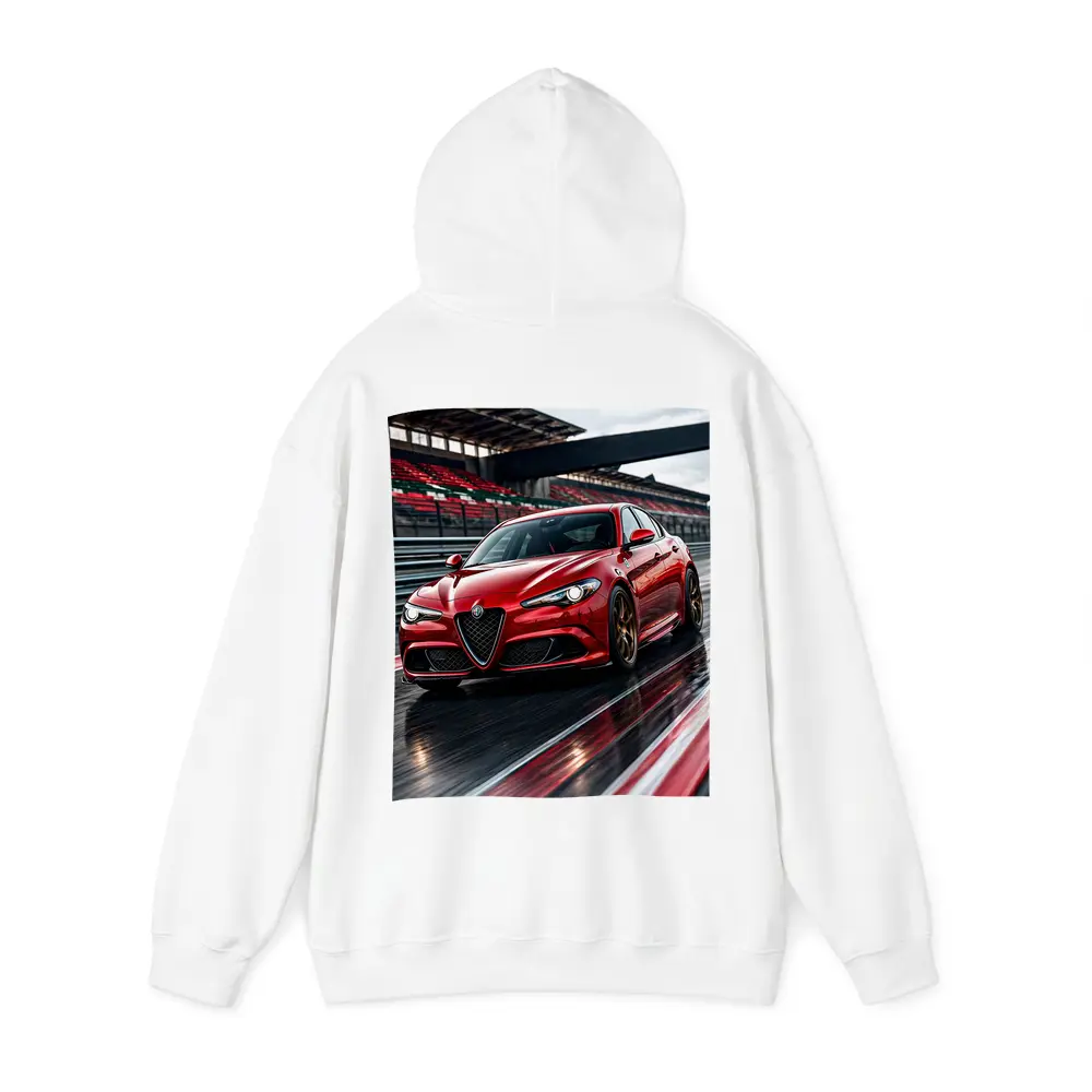 Alfa Romeo Giulia Red Racing Track Scene – Hoodies