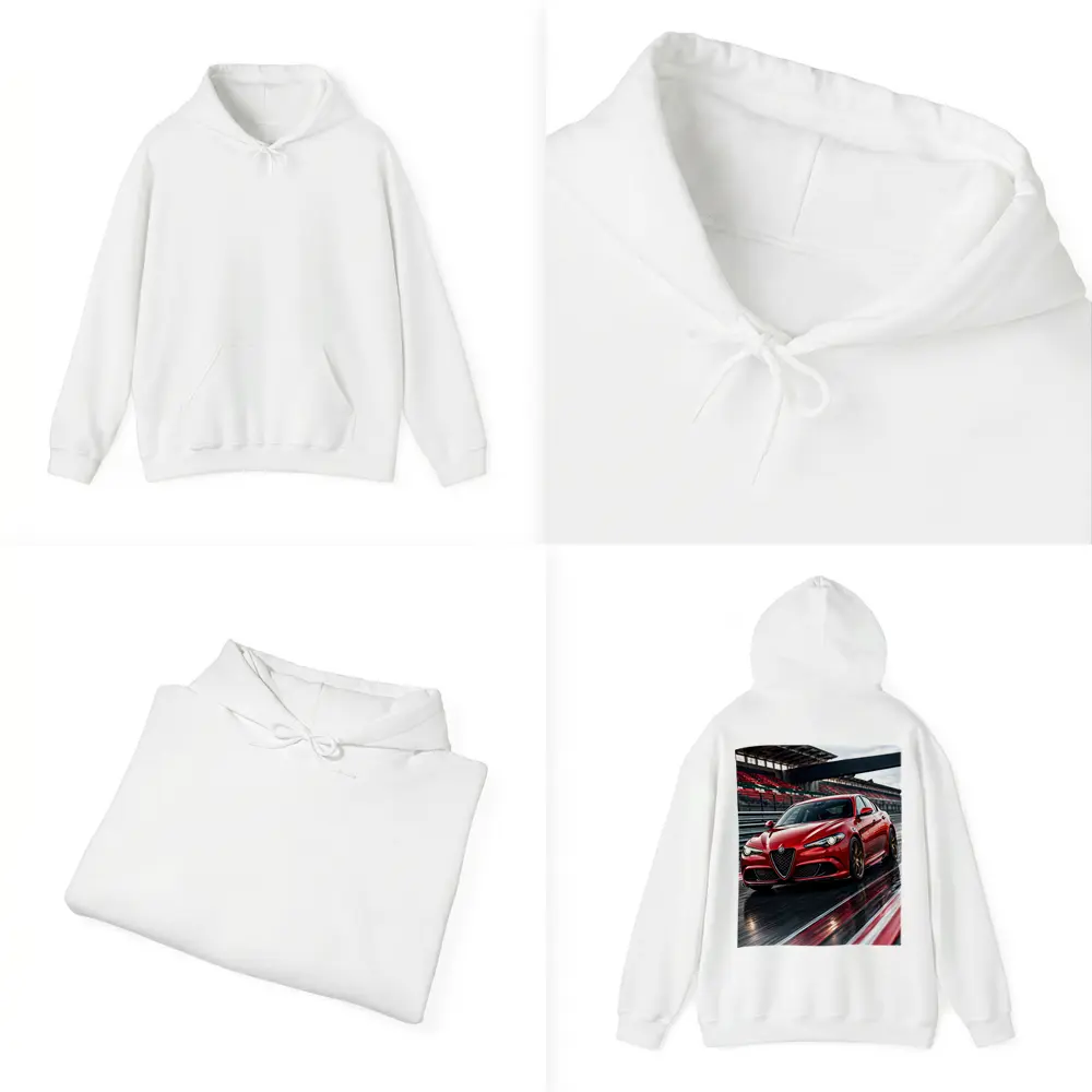 Alfa Romeo Giulia Red Racing Track Scene – Hoodies